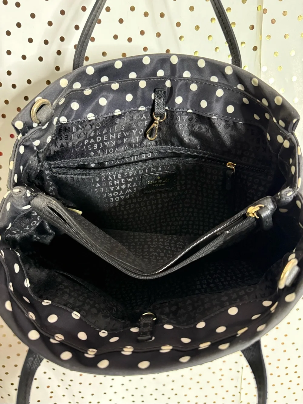 Kate Spade Black Polka Dot Tote Bag